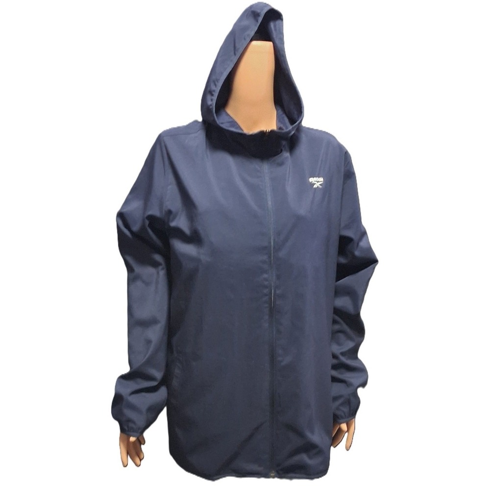 Reebok Lightweight, Hooded Navy Blue Jacket, Size XL, Front Zip, Very Soft